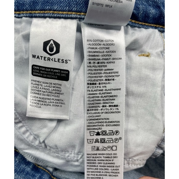 Levi's High Rise Wide Leg Jeans Women's 31  Blue Denim Stretch Baggy - Picture 10 of 10